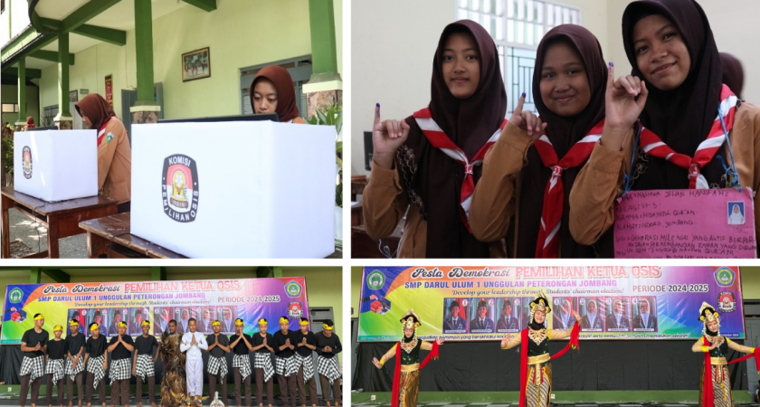 SEMARAK PESTA DEMOKRASI  DI SMP DARUL ULUM 1 UNGGULAN PETERONGAN