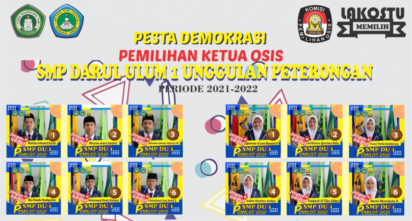 DAFTAR KANDIDAT CALON KETUA OSIS SMP DARUL ULUM 1 UNGGULAN PETERONGAN